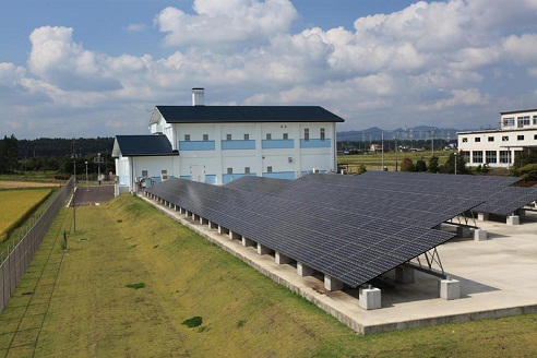 太陽光発電パネル（白沢浄水場）