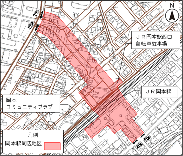 岡本駅周辺地区区域図